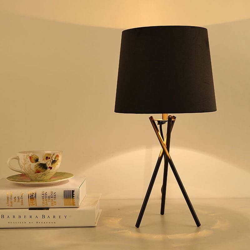 Lampe de Table Élégante avec Abat-Jour en Tissu