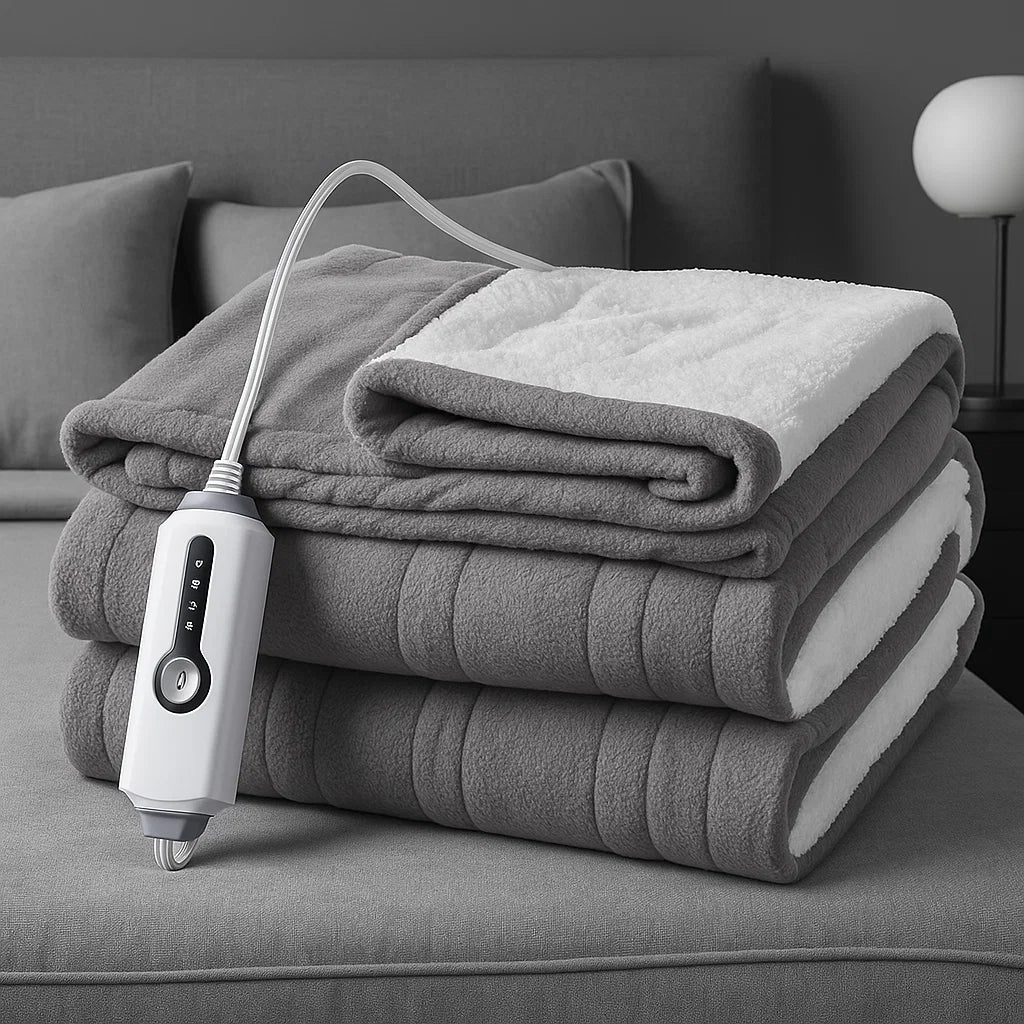 Marcherelle™ – Couverture Électrique en Polaire Chauffante et Matelassée