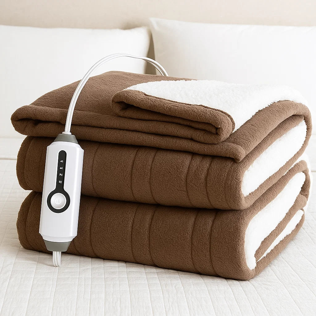 Marcherelle™ – Couverture Électrique en Polaire Chauffante et Matelassée
