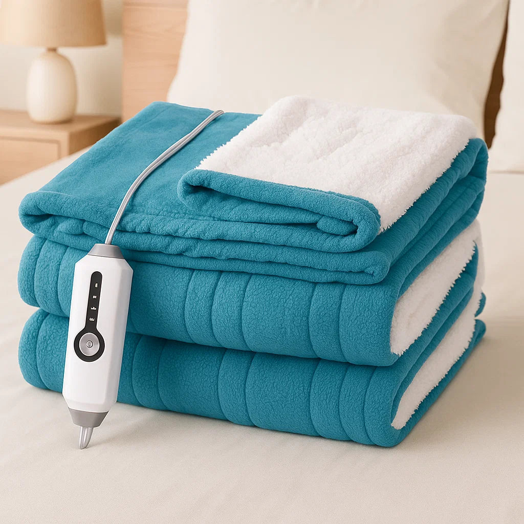 Marcherelle™ – Couverture Électrique en Polaire Chauffante et Matelassée