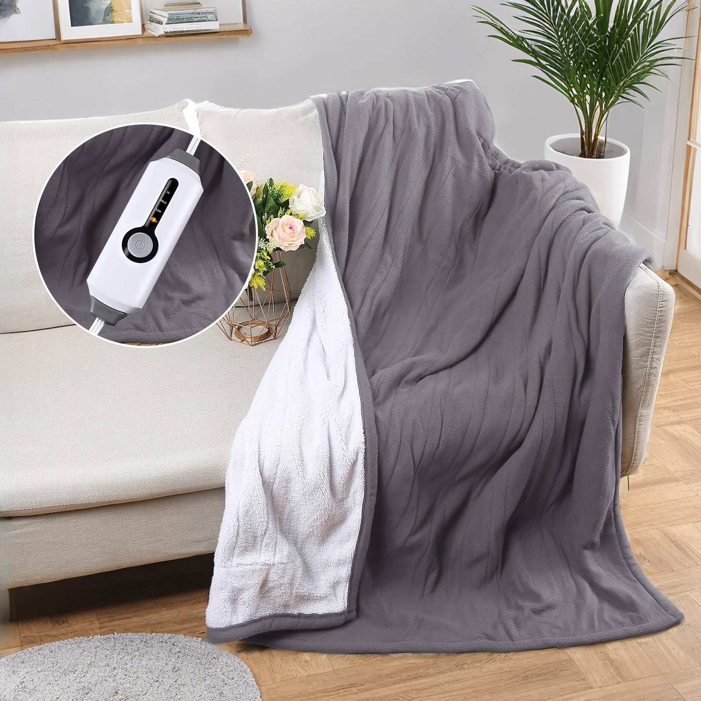 Marcherelle™ – Couverture Électrique en Polaire Chauffante et Matelassée