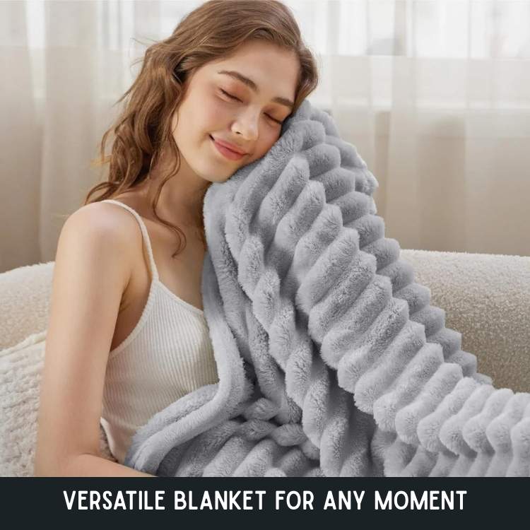Marcherelle™ – Couverture Lestée en Fausse Fourrure Douce & Apaisante pour Relaxation