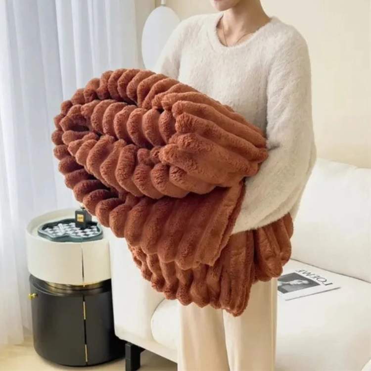 Marcherelle™ – Couverture Lestée en Fausse Fourrure Douce & Apaisante pour Relaxation