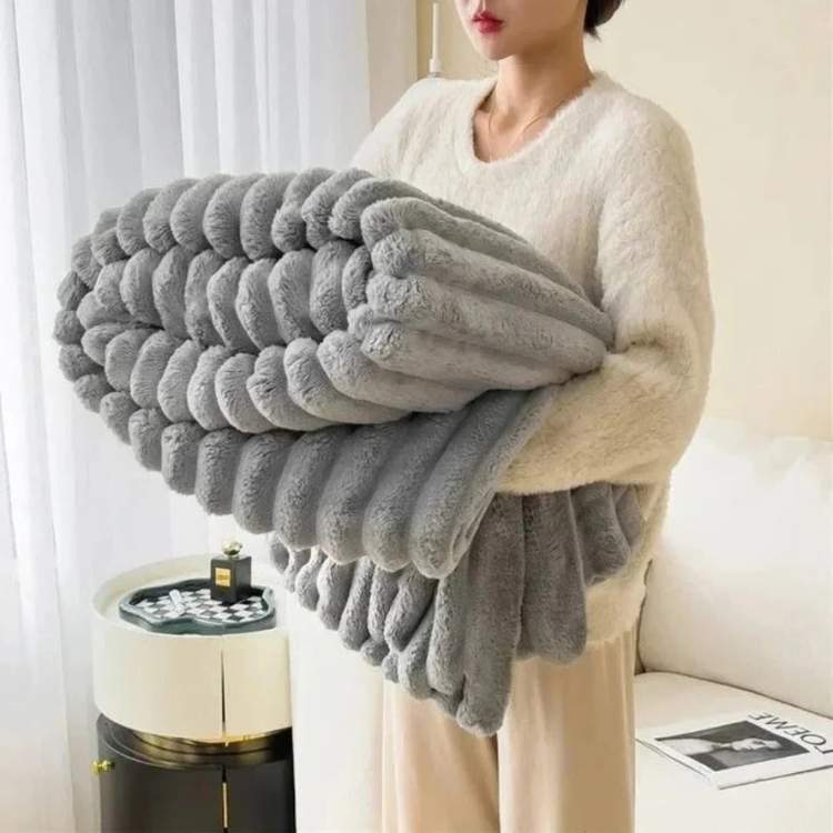 Marcherelle™ – Couverture Lestée en Fausse Fourrure Douce & Apaisante pour Relaxation