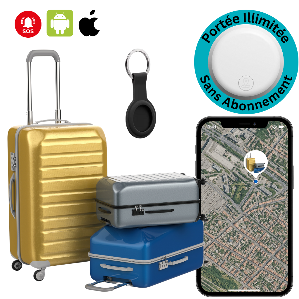 Luggo™ – Traceur GPS Valise Sans Abonnement Suivi Temps Réel Apple iOS