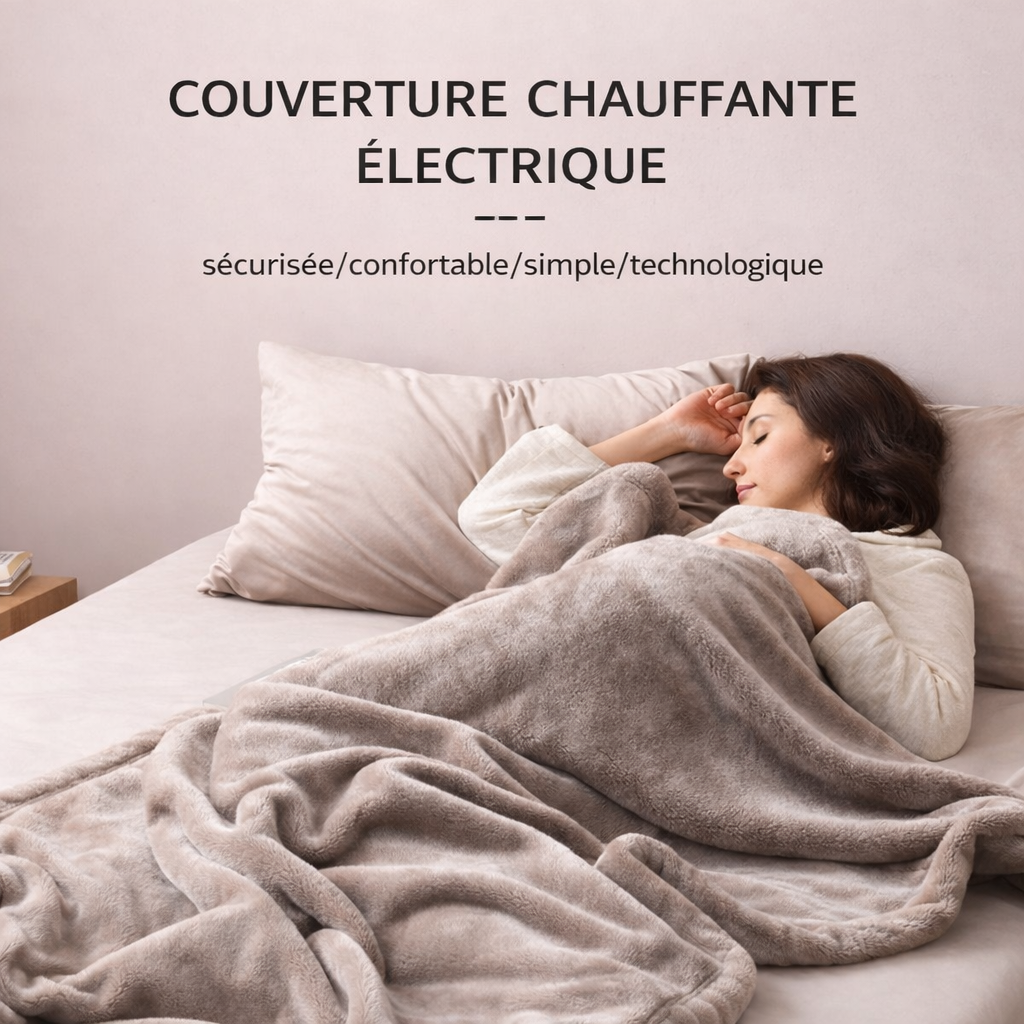 Marcherelle™ – Couverture Chauffante Électrique avec Arrêt Automatique et 6 Niveaux de Température Réglables