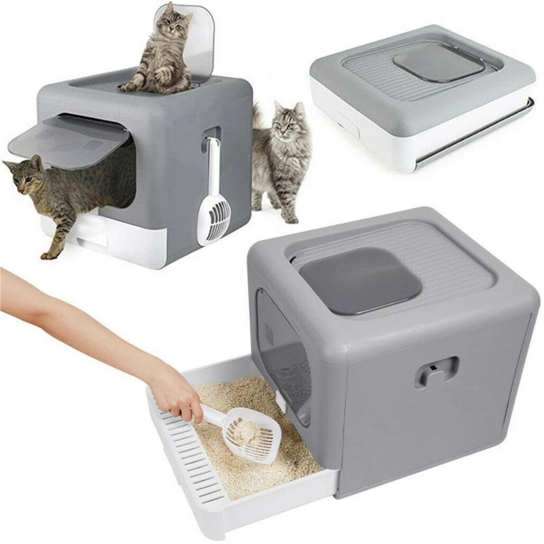 Bac à litière pliable et compact pour chat