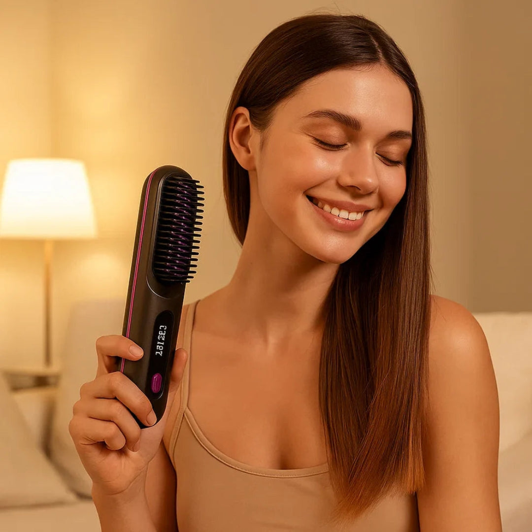 Brosse Électrique Lissante – Lissage Rapide et Brillance Anti-Frisure