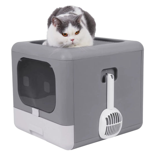 Bac à litière pliable et compact pour chat - Marcherelle