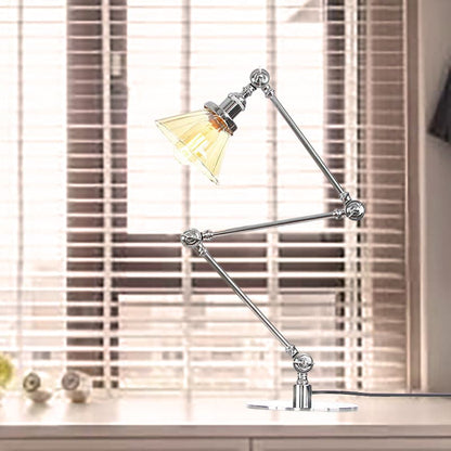 Lampe de Table Élégante en Verre Clair Conique