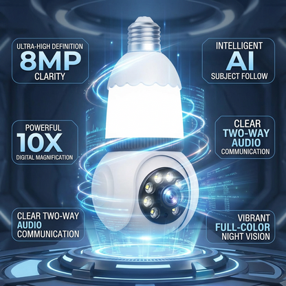 Marcherelle™ – Caméra De Sécurité Avec Ampoule LED Vision Couleur