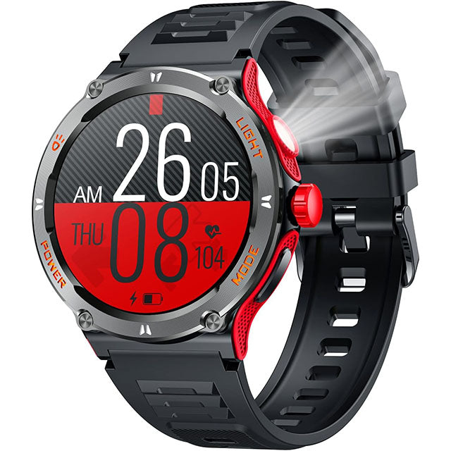 Montre Smart Sport Homme GPS Écran Tactile avec Lampe LED et Compas