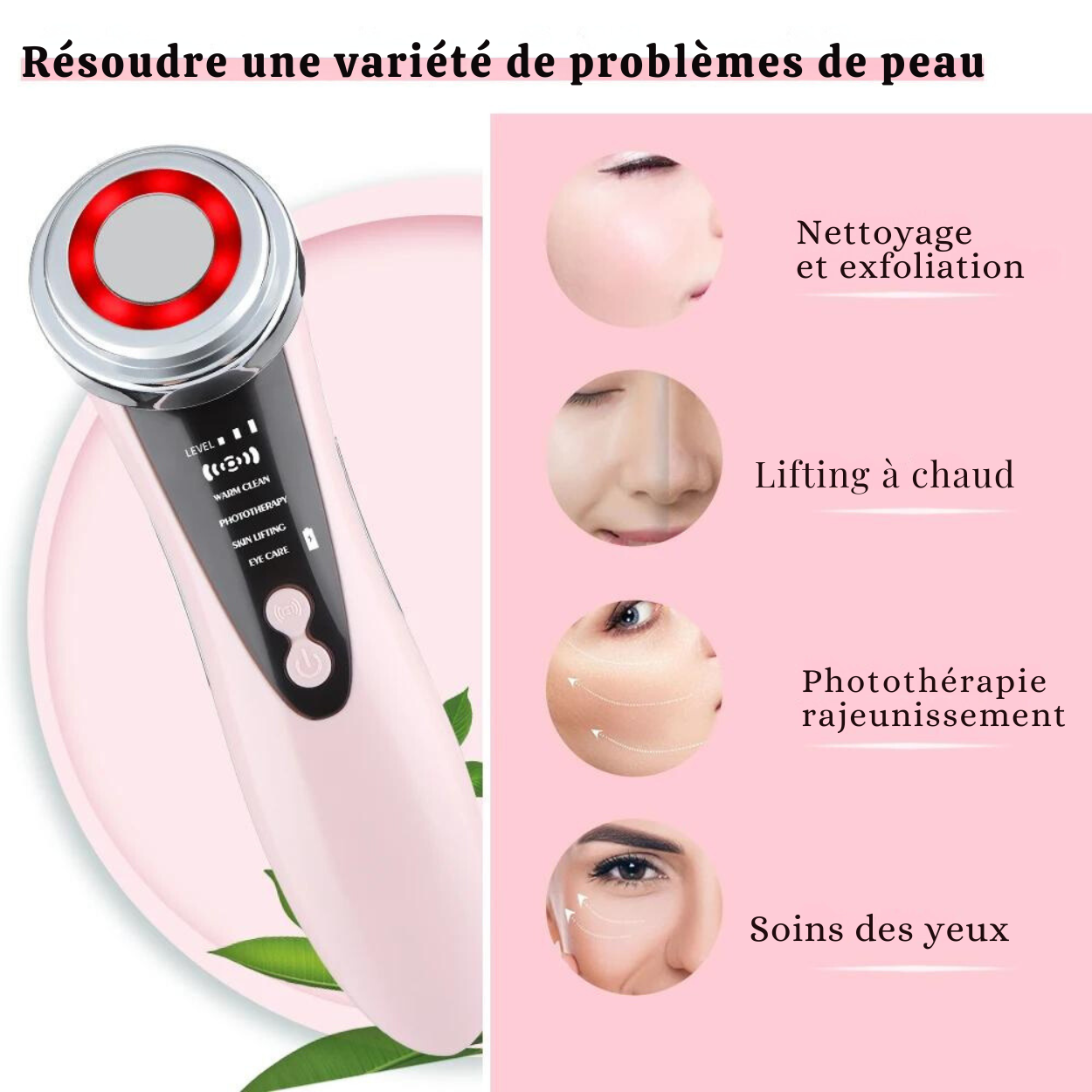 Appareil de Massage Visage Anti-Âge 5 Fonctions