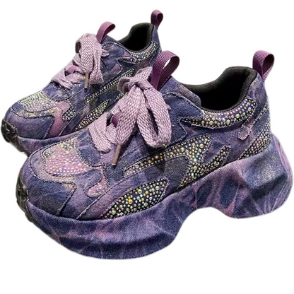 Baskets Femme Chunky à Paillettes Glamour