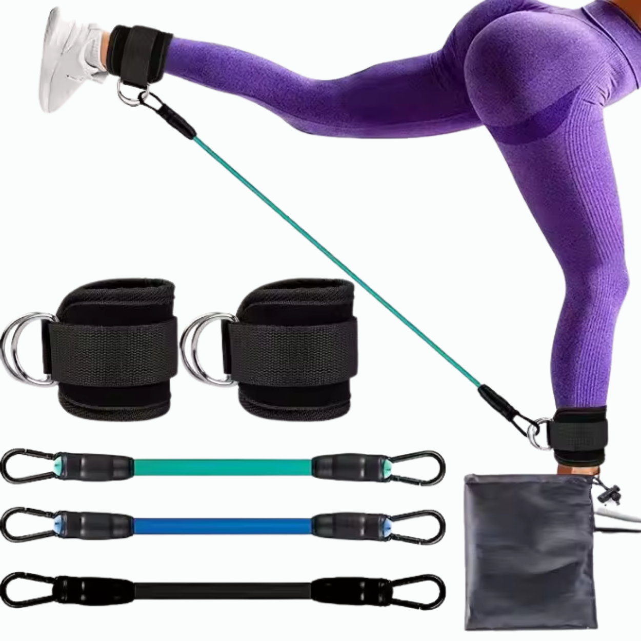 Équipement de Musculation Fessiers et Jambes Élastiques