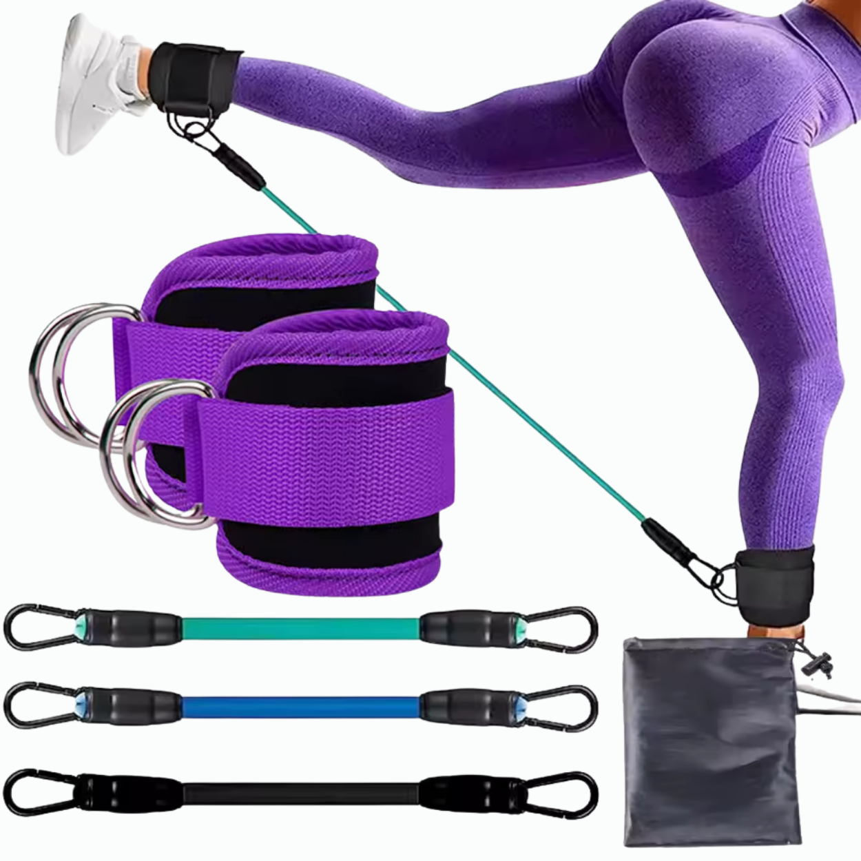 Équipement de Musculation Fessiers et Jambes Élastiques