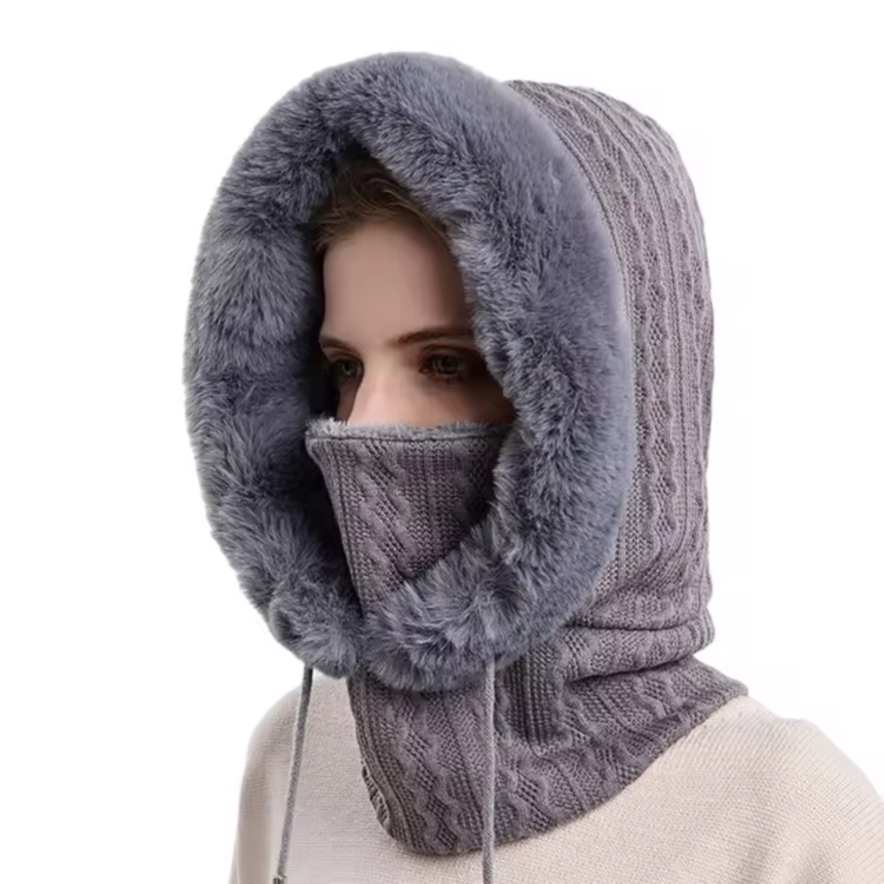 Cagoule Polaire 3 en 1 Écharpe et Bonnet