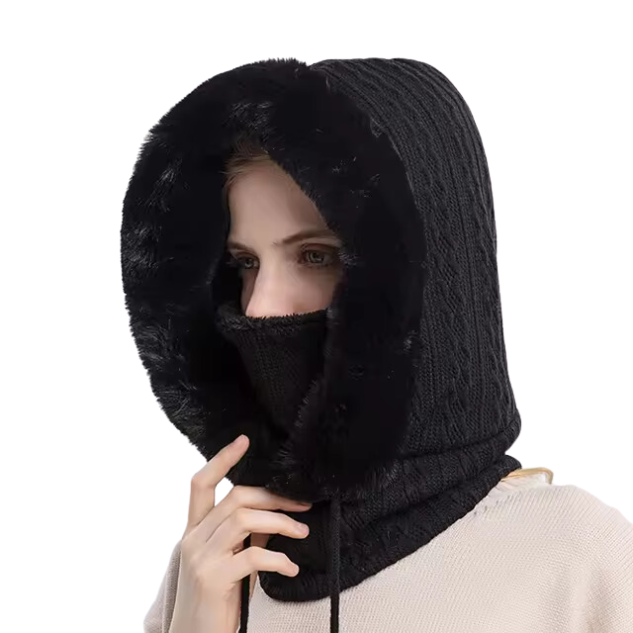 Cagoule Polaire 3 en 1 Écharpe et Bonnet