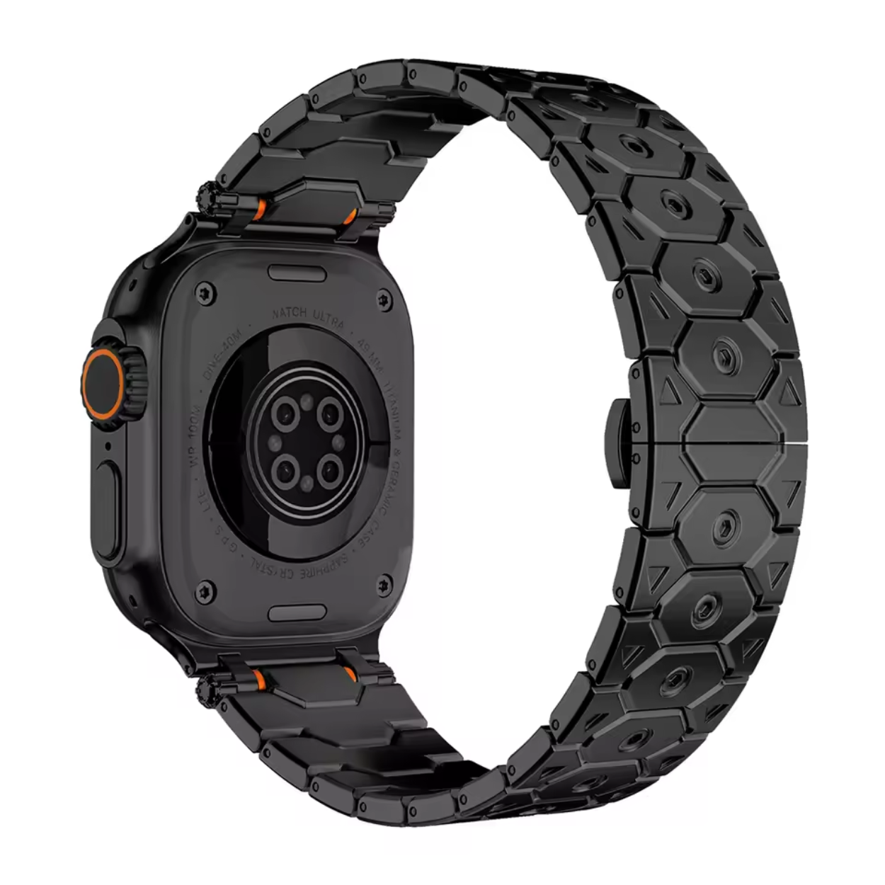 Bracelet Apple Watch en Métal Noir Élégant