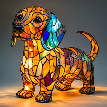Lampe Chien Colorée Style Rétro pour Amateurs de Chiens