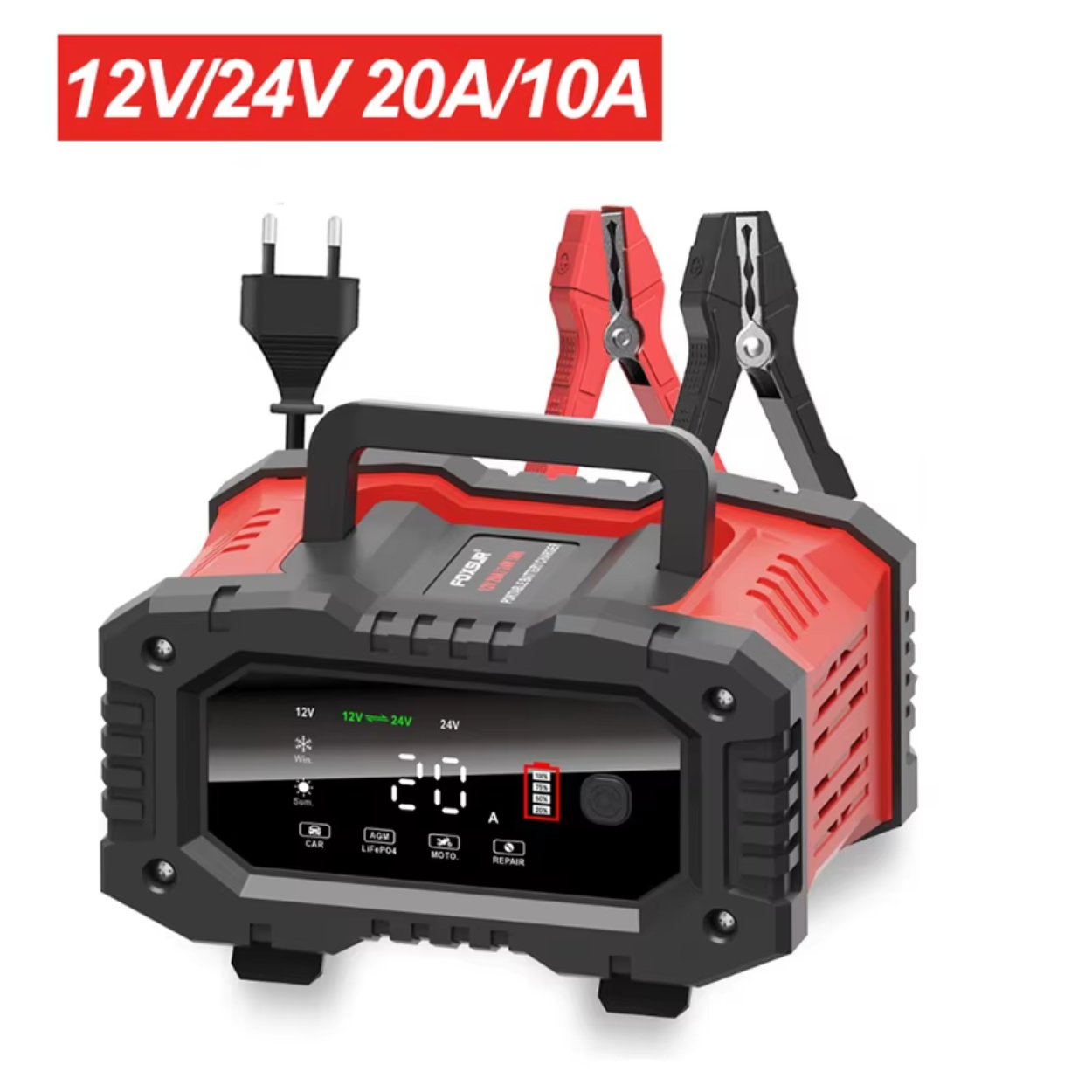 Chargeur Batterie Auto 12V et 24V Rapide