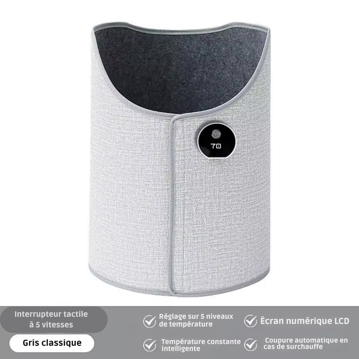 Chauffe-Jambes Électrique Réglable avec Fonction Masseur