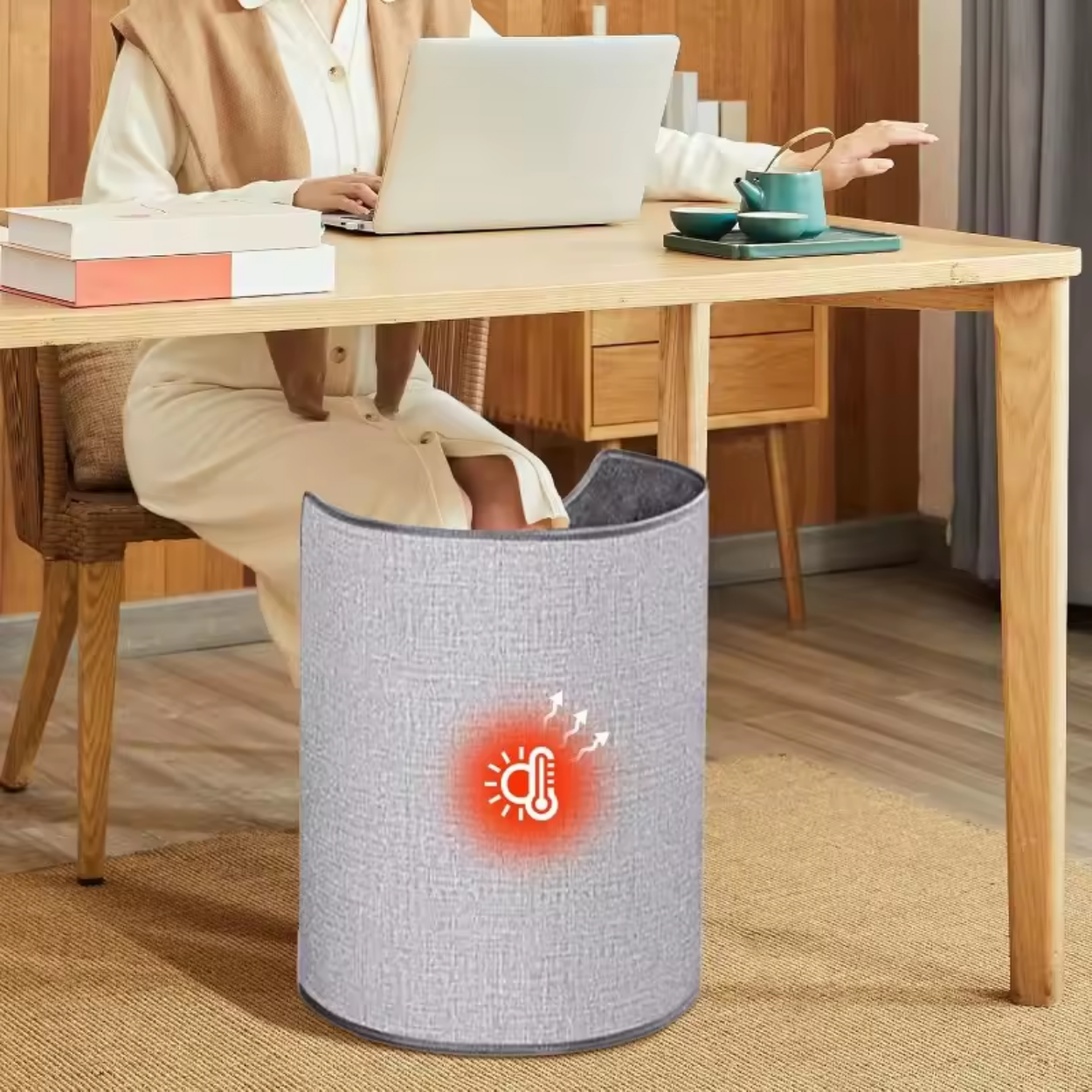 Chauffe-Jambes Électrique Réglable avec Fonction Masseur