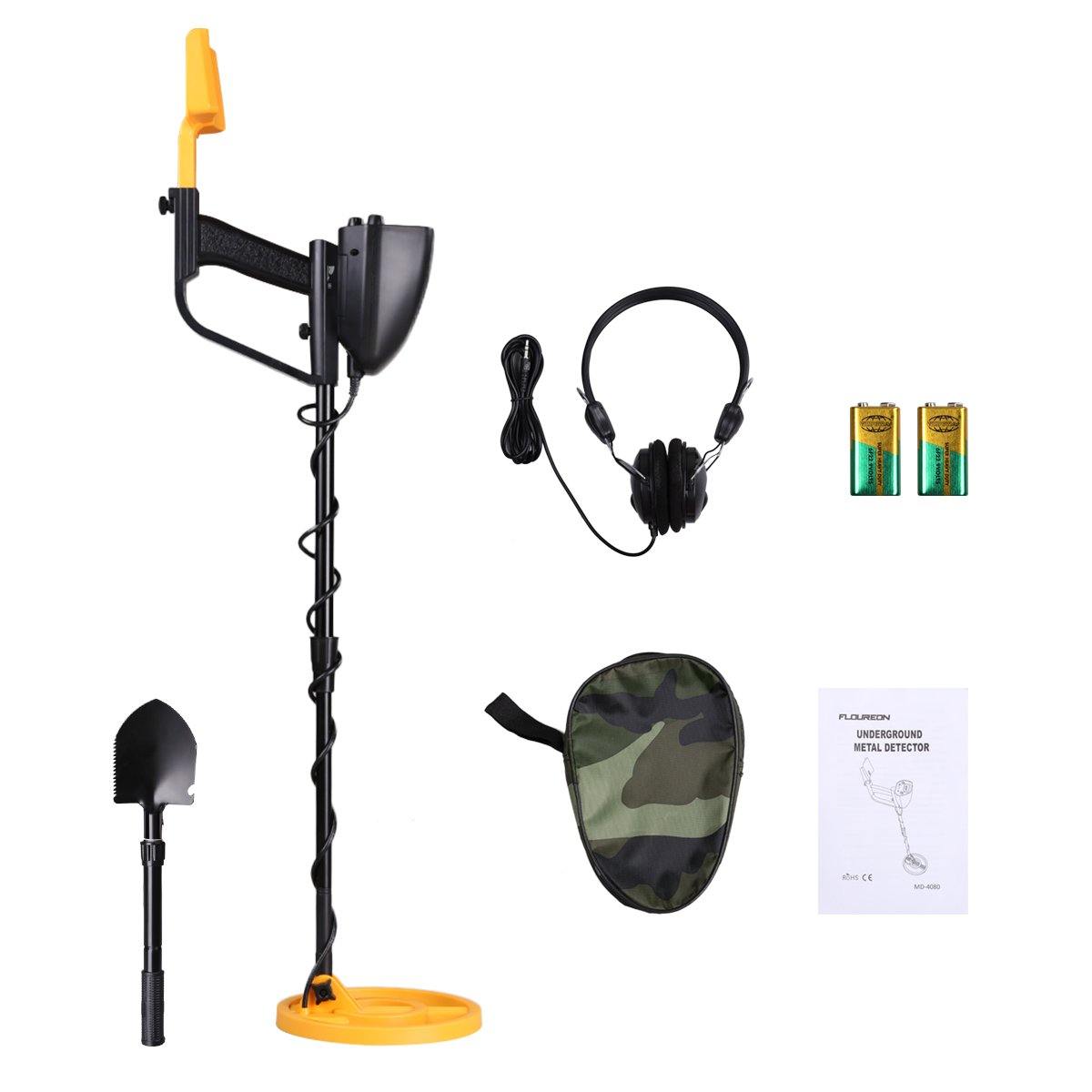 Golden metal detector Mega Detector Set with headset and shovel