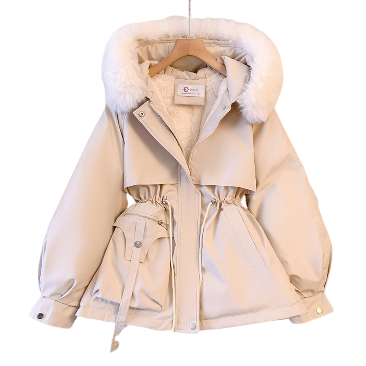 Parka Hiver Femme à Capuche et Doublure Chaude