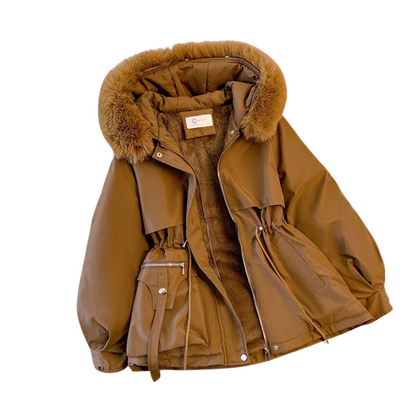 Parka Hiver Femme à Capuche et Doublure Chaude