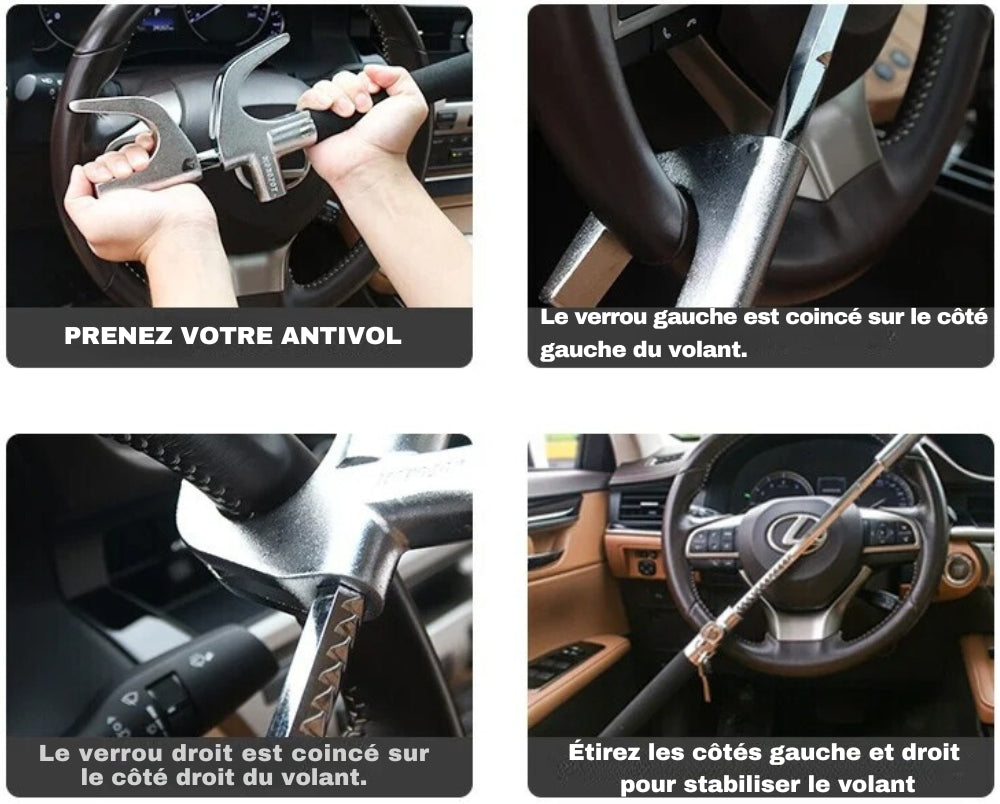 Serrure de Direction Voiture Antivol Renforcée