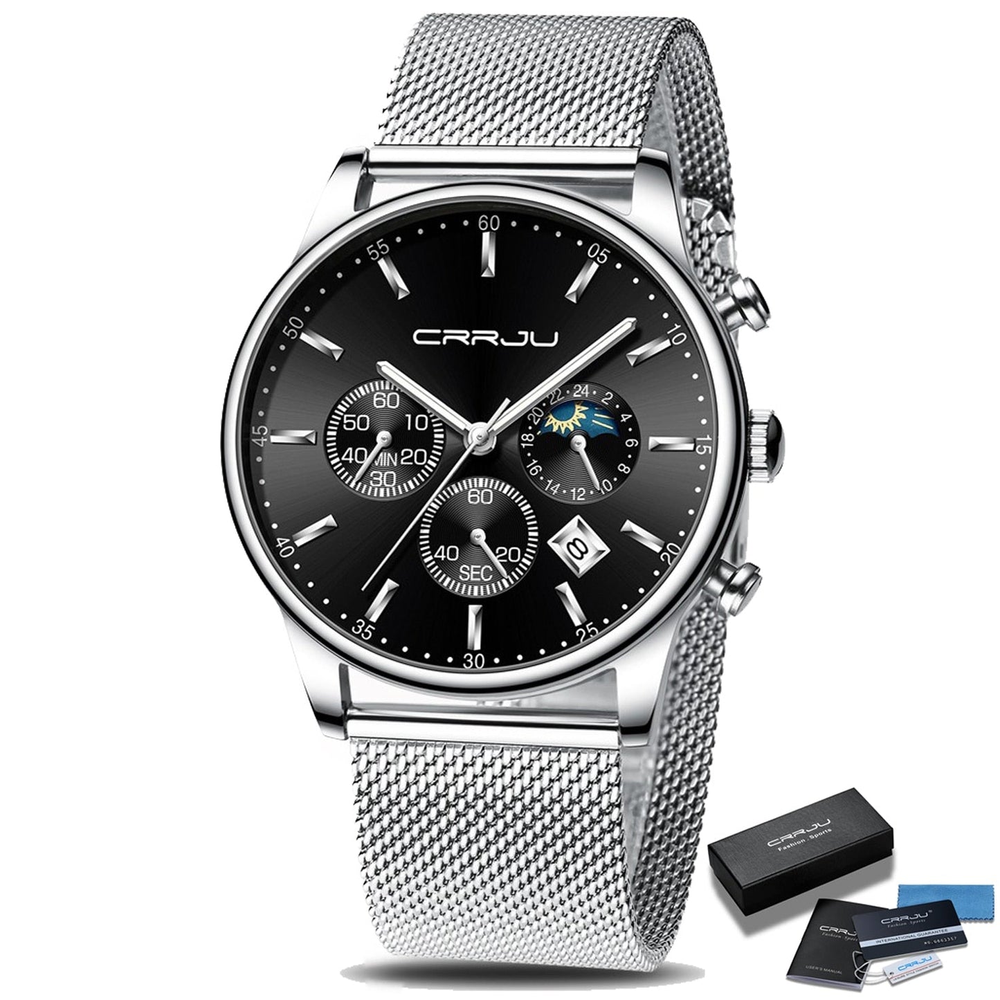 Montre sport bracelet métal pour homme
