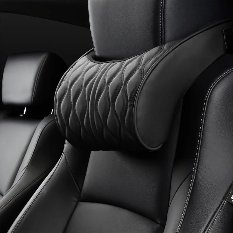 Oreiller de cou de voiture en simili cuir confortable