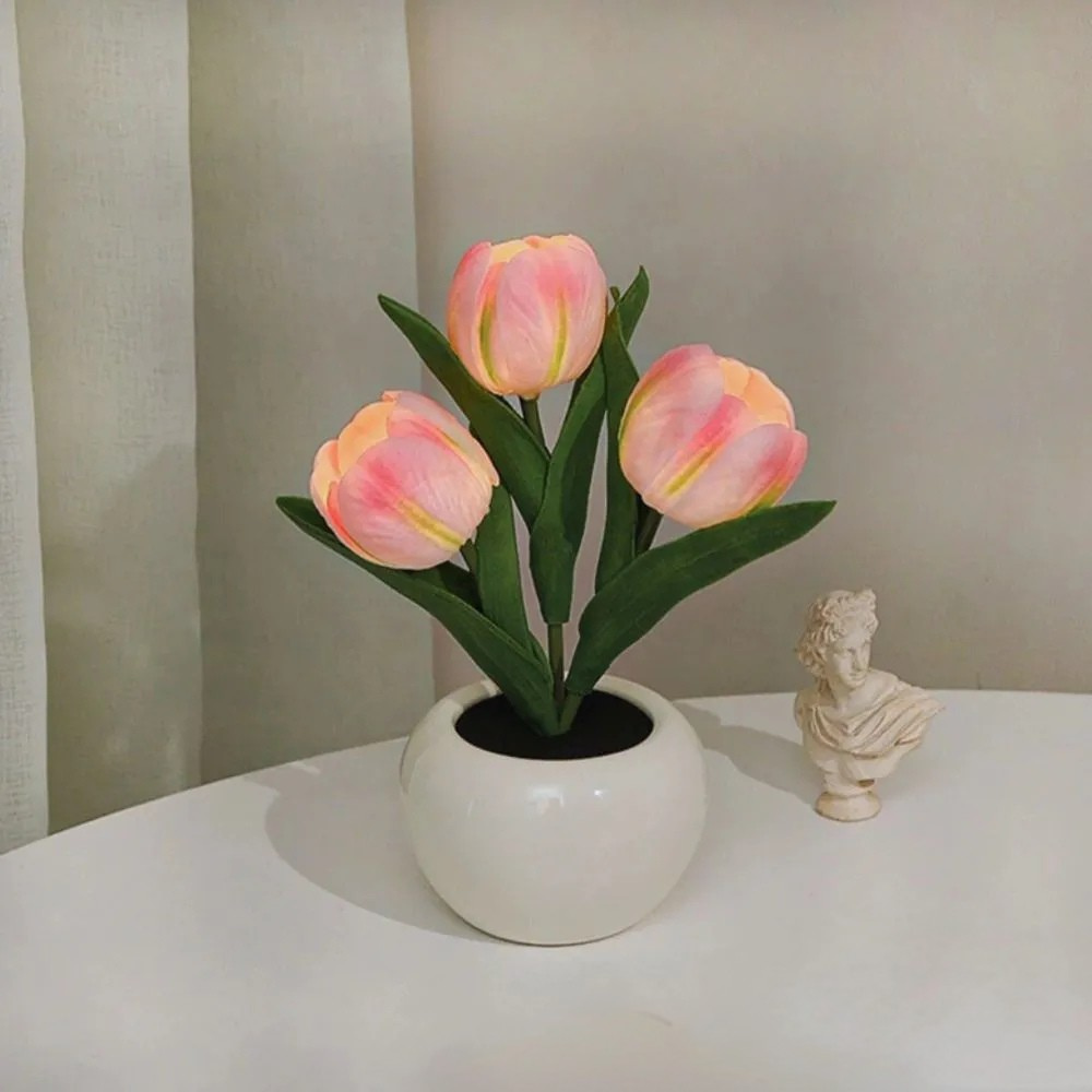 Lampe LED Moderne avec Pot de Fleurs pour Déco Intérieure