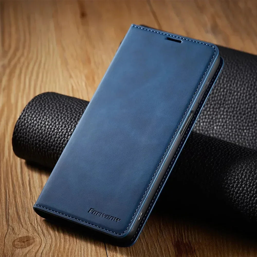 Étui Cuir Magnétique Téléphone avec Porte-Carte