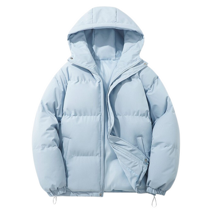 Manteau Hiver Unisexe Doublé Coton avec Capuche Amovible