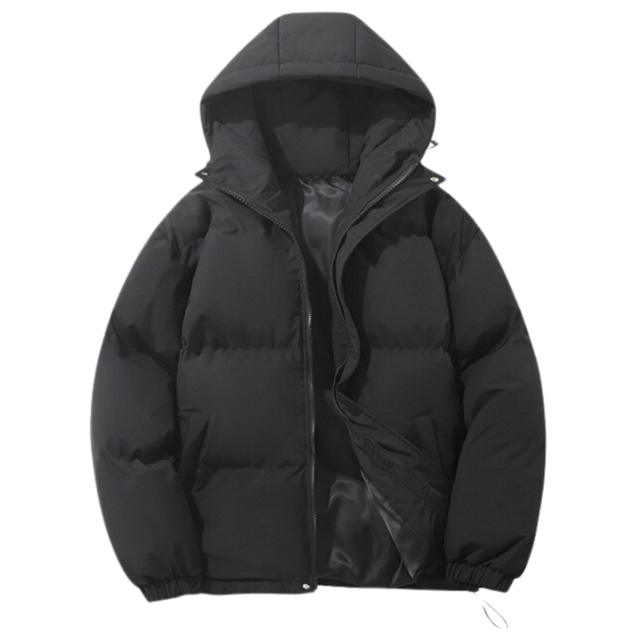 Manteau Hiver Unisexe Doublé Coton avec Capuche Amovible