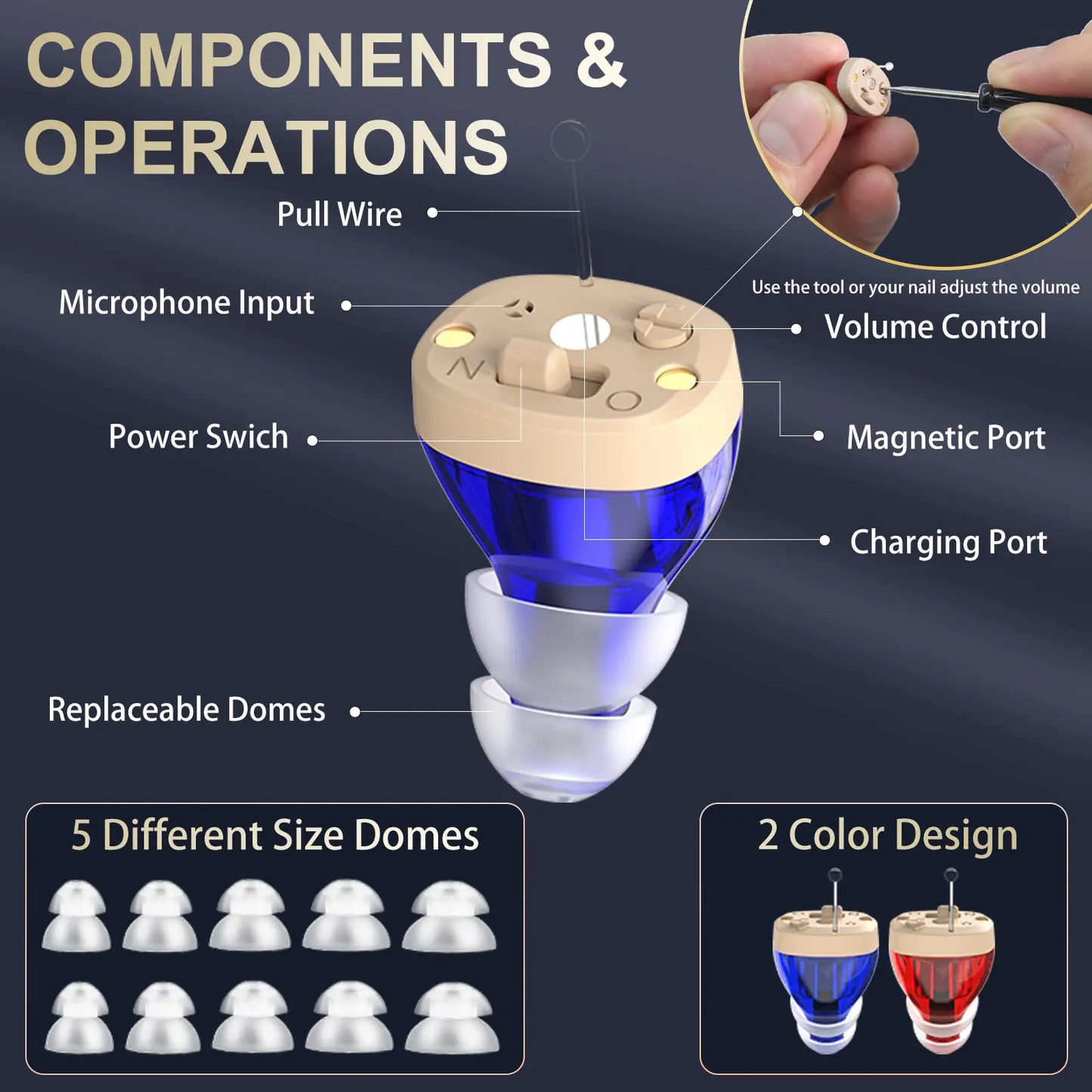 Marcherelle™ – Appareil Auditif Rechargeable pour Ecoute Plus Claire