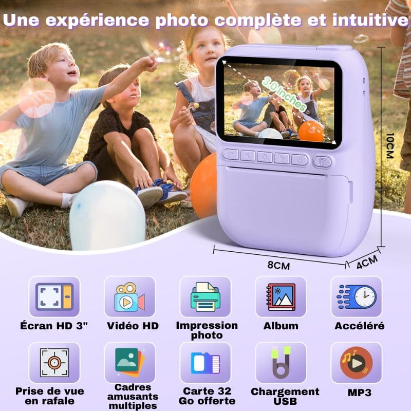 Marcherelle™ – Appareil Photo Enfant Impression Instantanée