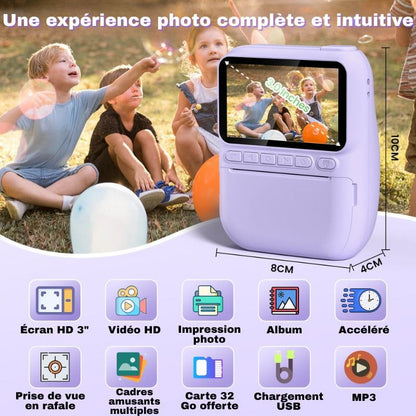 Marcherelle™ – Appareil Photo Enfant Impression Instantanée