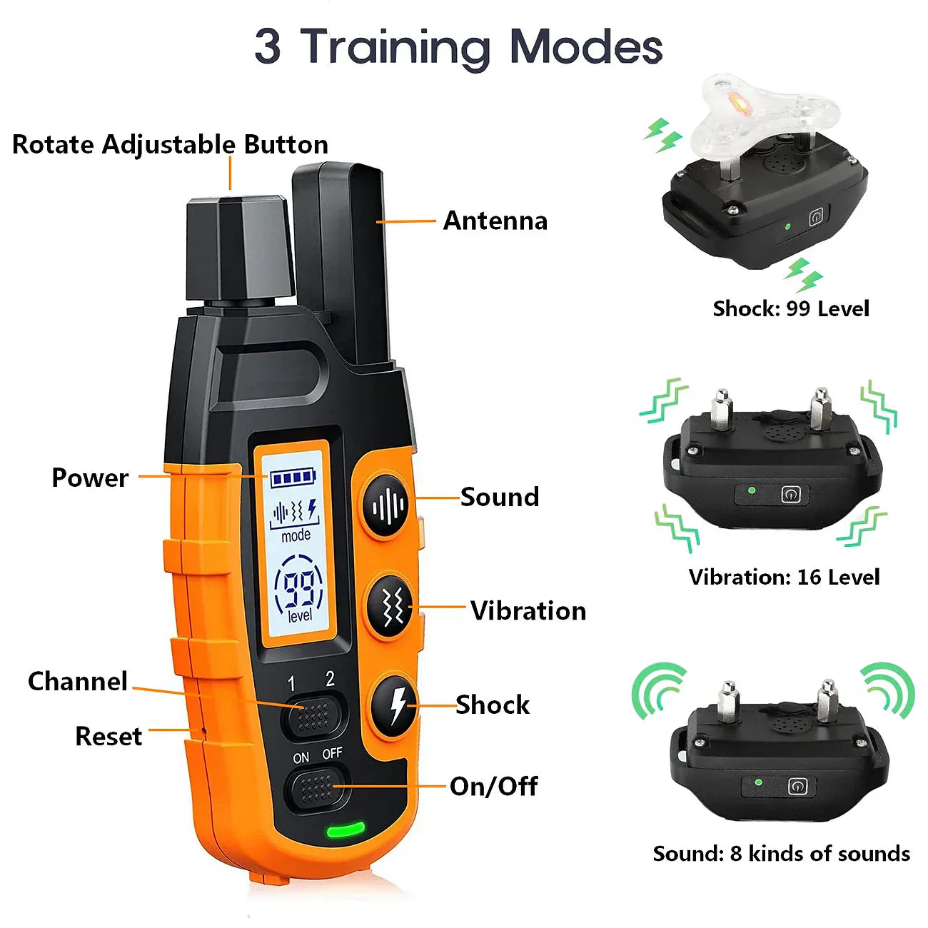 Marcherelle™ – Collier de Dressage Chien, Étanche avec 3 Modes Réglables