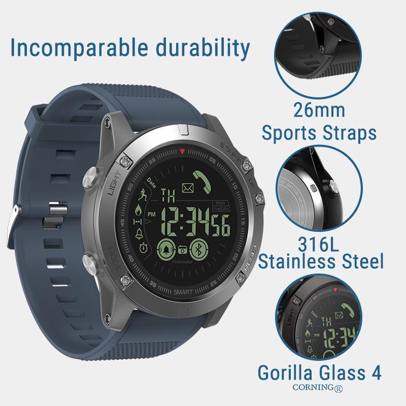 Marcherelle™ – Montre Intelligente Militaire Étanche avec Suivi d'Activité