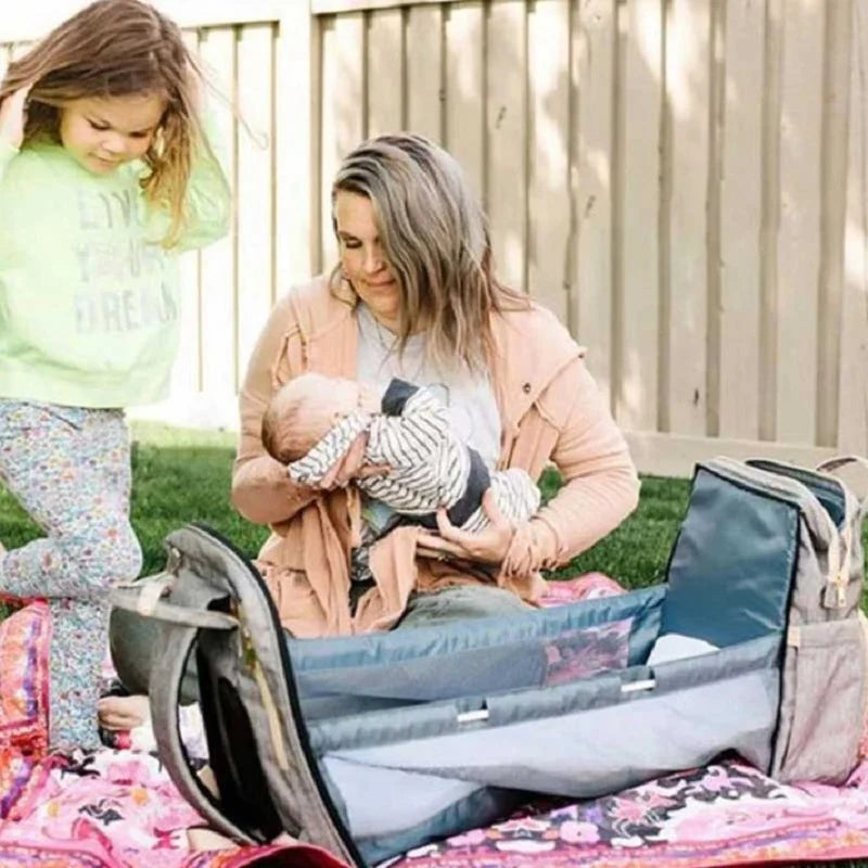 Marcherelle™ – Sac à Langer 3 en 1 avec Lit Bébé Intégré