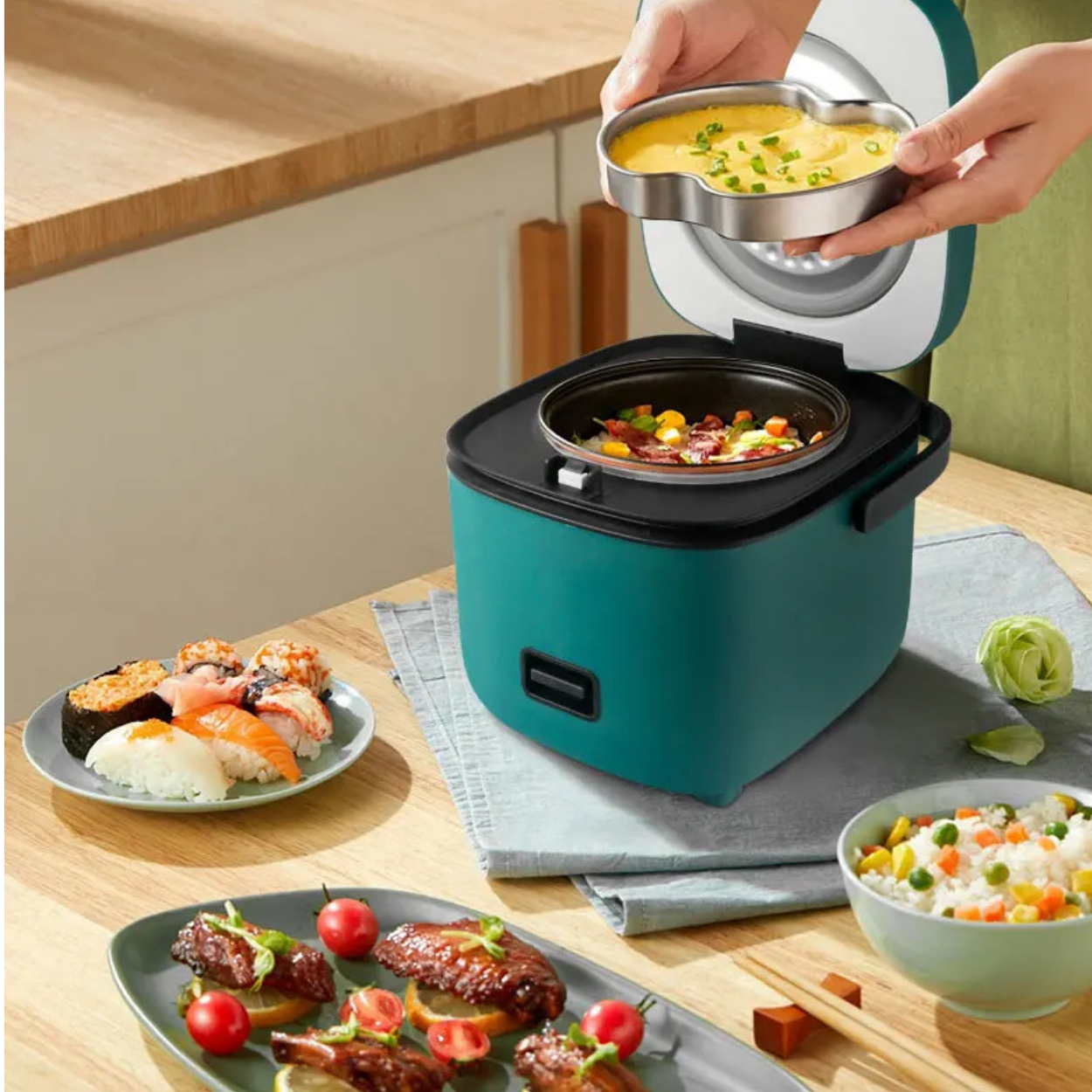 Cuiseur Riz Électrique 1,2 L Compact et Automatique