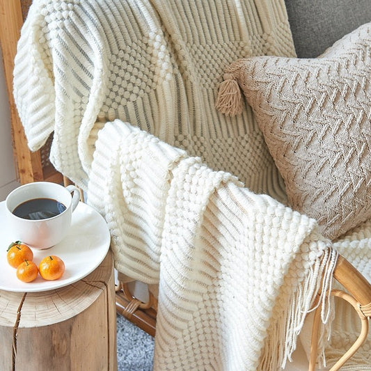 Plaid Tricoté Douillet pour Intérieur Chaleureux - Foivo