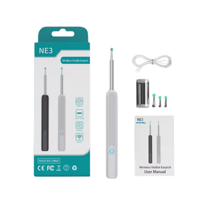 Otoscope Réchargeable avec Écran LED pour Nettoyage d'Oreilles Précis