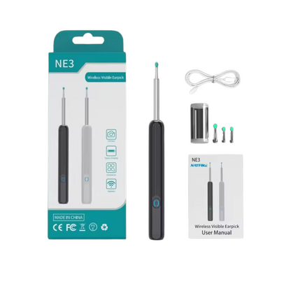 Otoscope Réchargeable avec Écran LED pour Nettoyage d'Oreilles Précis