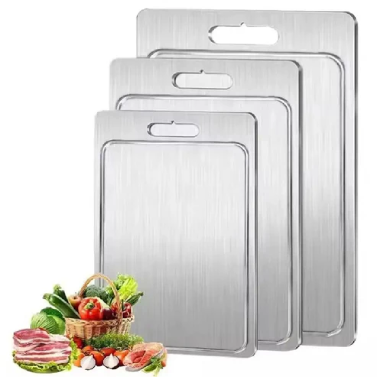 Planche à Découper Cuisine Inox Double Face Hygiénique