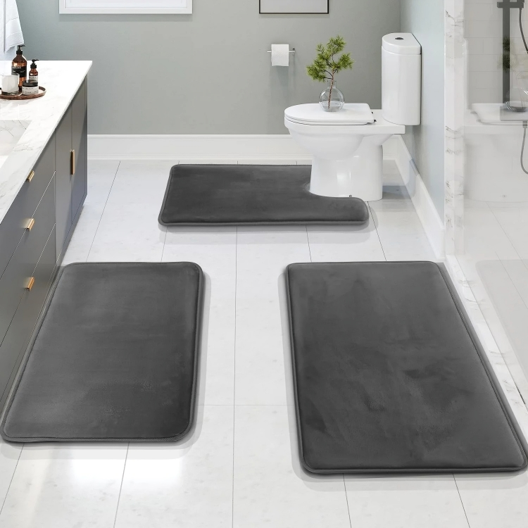 Tapis de Bain Mousse Mémoire Doux et Antidérapant