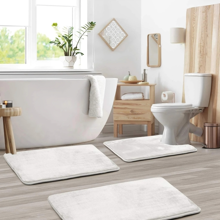 Tapis de Bain Mousse Mémoire Doux et Antidérapant